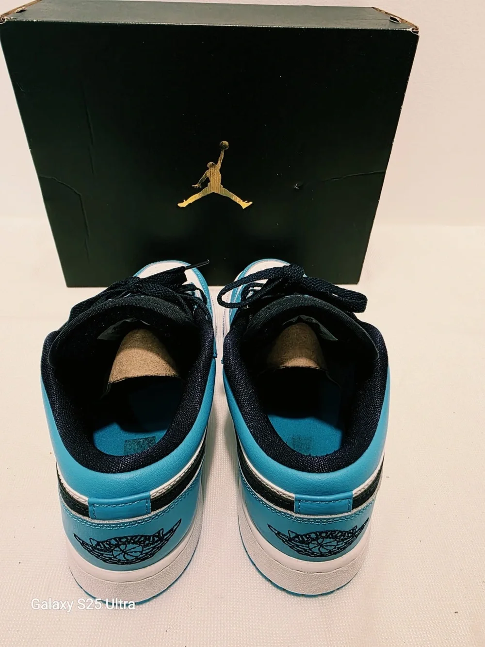 Nike Low Top Sneakers - White & Carolina Blue with Black Accents